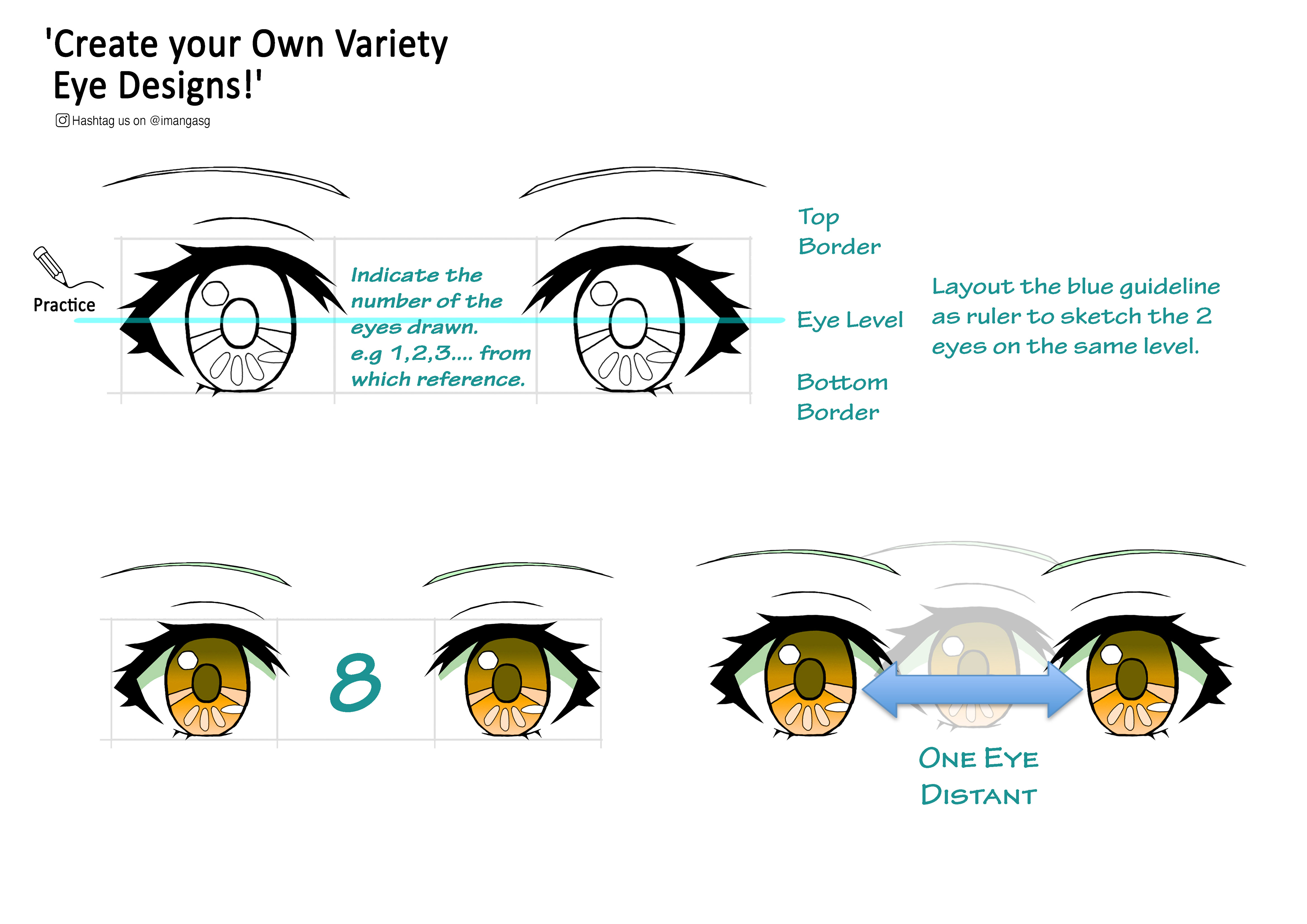 Manga Eye Drawing Reference Guide